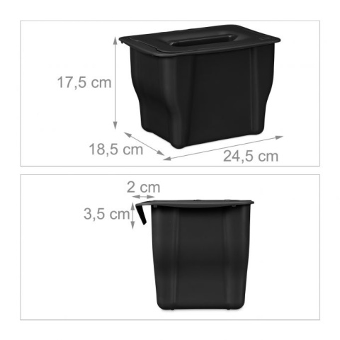 Kosz na śmieci Organic Bin Kitchen 5 l czarny