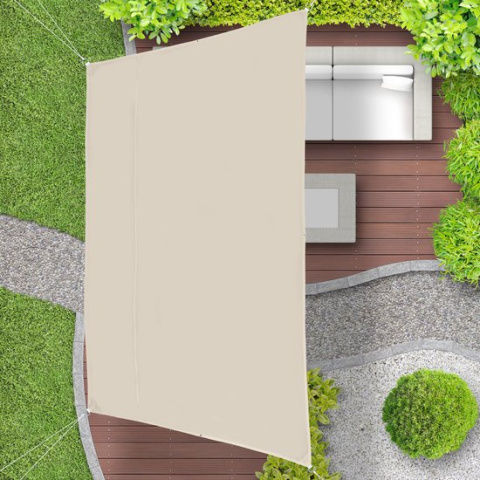 Trapezowy żagiel ogrodowy w kolorze beżowym 3x4x2x2m