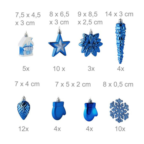 Bombki choinkowe w zestawie 100 szt. - Niebieskie Bombki choinkowe w zestawie 100 szt. - Niebieskie